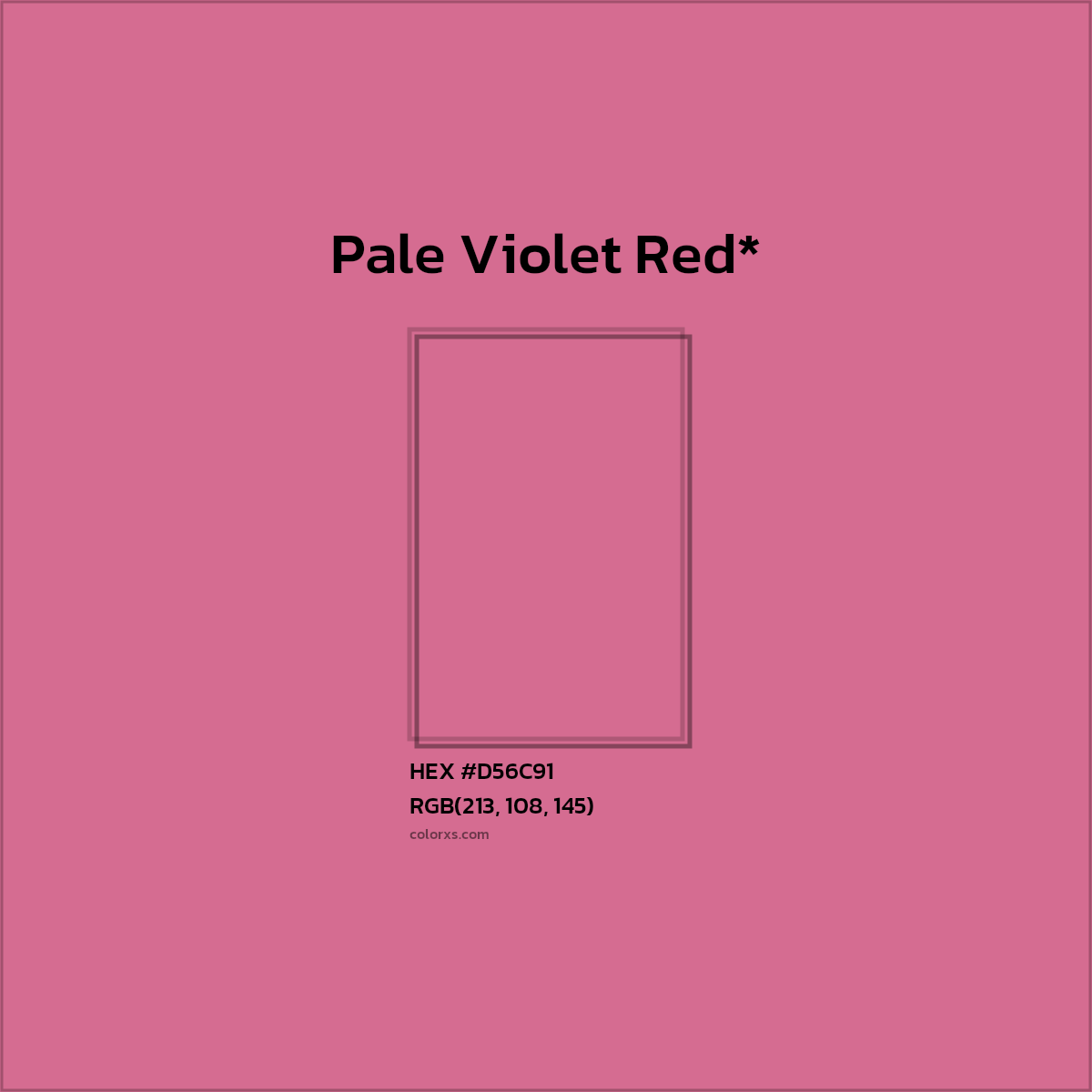#D56C91 hex color. RGB, RYB, CMYK, HSL, HSV codes and color conversions. Matching color names, palettes, paints.
