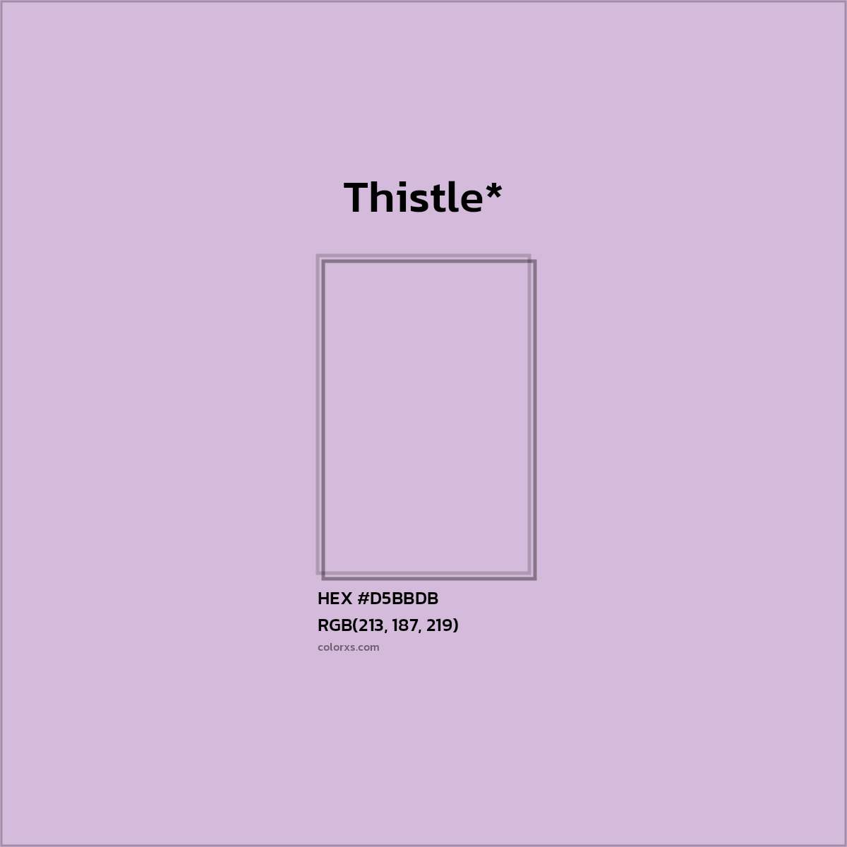 #D5BBDB hex color. RGB, RYB, CMYK, HSL, HSV codes and color conversions. Matching color names, palettes, paints.