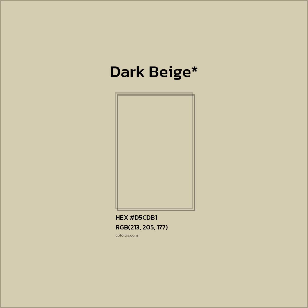 #D5CDB1 hex color. RGB, RYB, CMYK, HSL, HSV codes and color conversions. Matching color names, palettes, paints.
