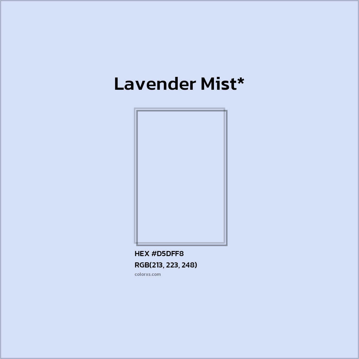 #D5DFF8 hex color. RGB, RYB, CMYK, HSL, HSV codes and color conversions. Matching color names, palettes, paints.