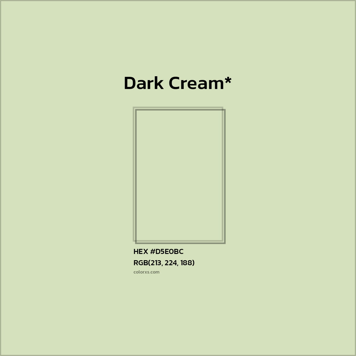#D5E0BC hex color. RGB, RYB, CMYK, HSL, HSV codes and color conversions. Matching color names, palettes, paints.