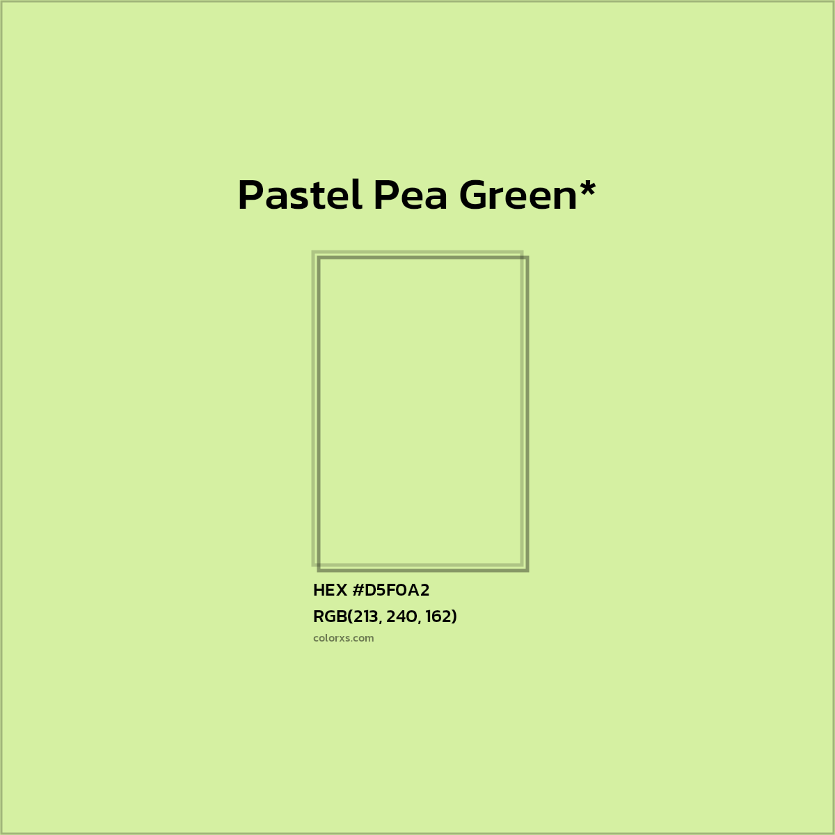 #D5F0A2 hex color. RGB, RYB, CMYK, HSL, HSV codes and color conversions. Matching color names, palettes, paints.