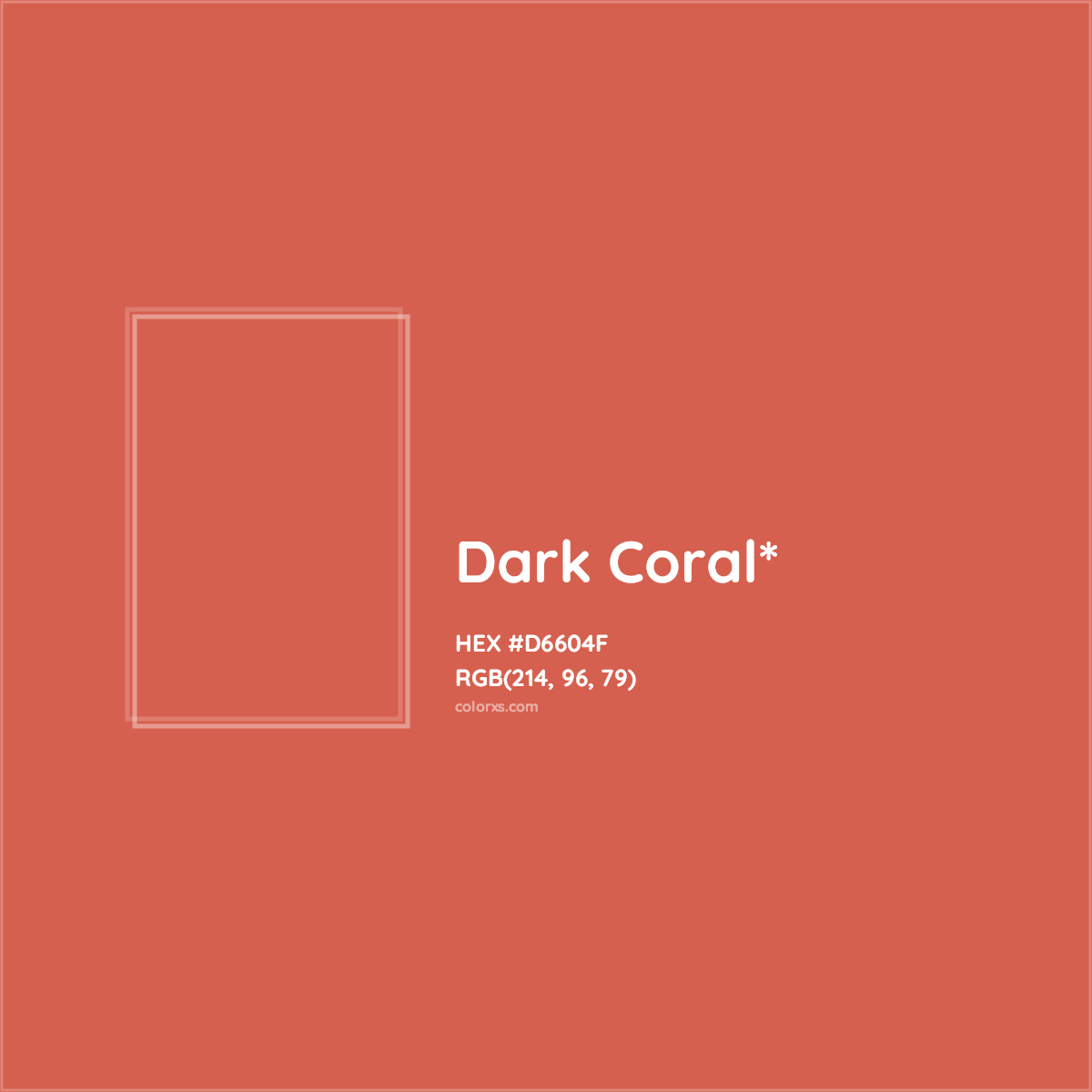 #D6604F hex color. RGB, RYB, CMYK, HSL, HSV codes and color conversions. Matching color names, palettes, paints.