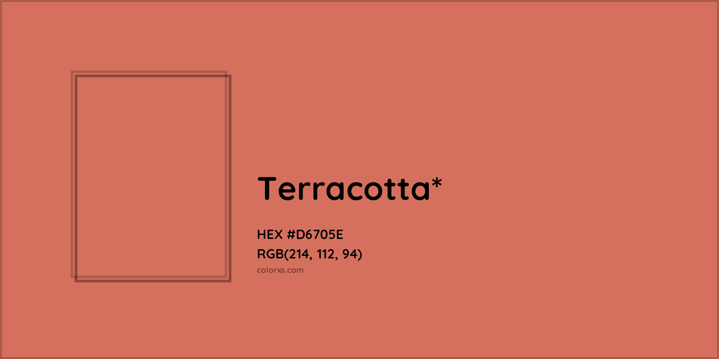 #D6705E hex color. RGB, RYB, CMYK, HSL, HSV codes and color conversions. Matching color names, palettes, paints.