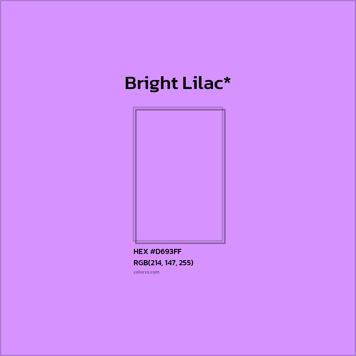 #D693FF hex color. RGB, RYB, CMYK, HSL, HSV codes and color conversions. Matching color names, palettes, paints.