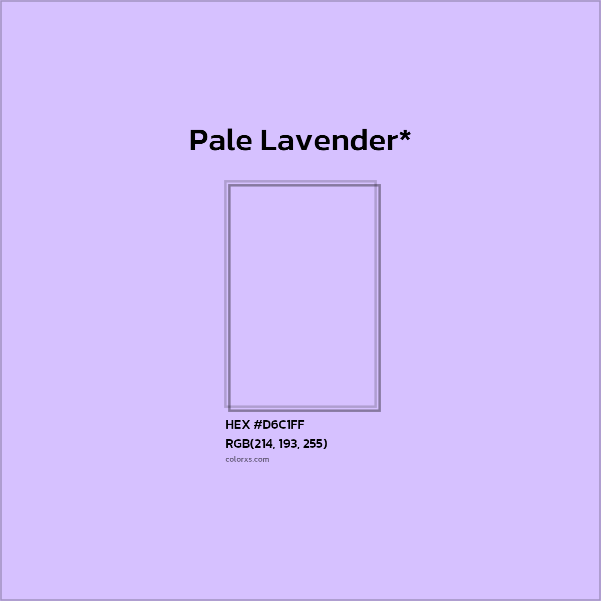 #D6C1FF hex color. RGB, RYB, CMYK, HSL, HSV codes and color conversions. Matching color names, palettes, paints.
