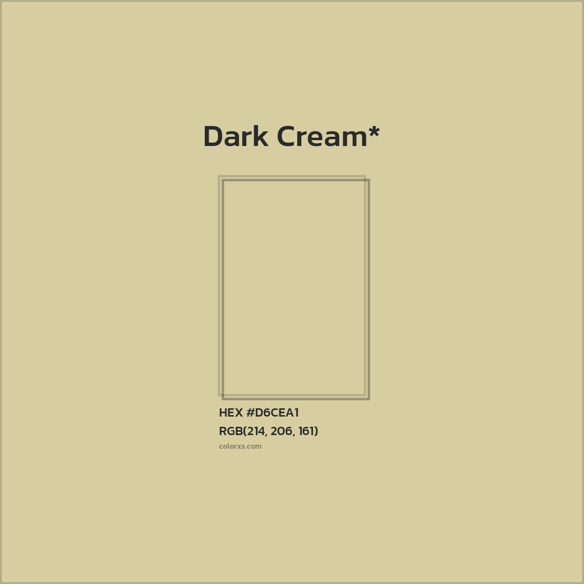 #D6CEA1 hex color. RGB, RYB, CMYK, HSL, HSV codes and color conversions. Matching color names, palettes, paints.