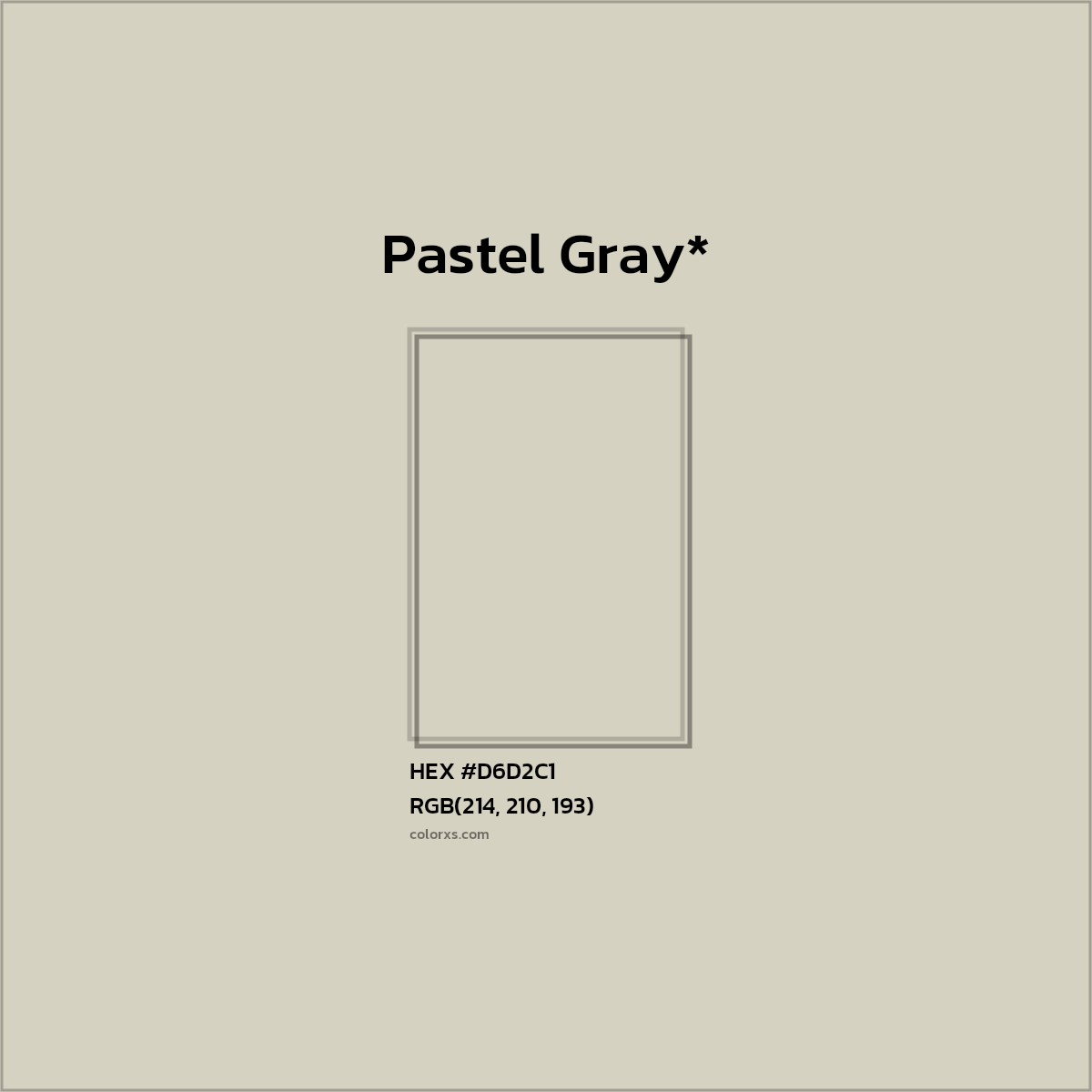 #D6D2C1 hex color. RGB, RYB, CMYK, HSL, HSV codes and color conversions. Matching color names, palettes, paints.