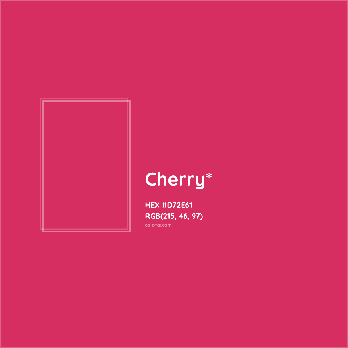 #D72E61 hex color. RGB, RYB, CMYK, HSL, HSV codes and color conversions. Matching color names, palettes, paints.