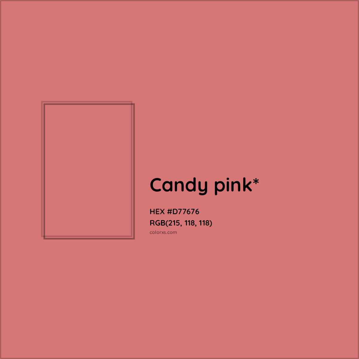 #D77676 hex color. RGB, RYB, CMYK, HSL, HSV codes and color conversions. Matching color names, palettes, paints.