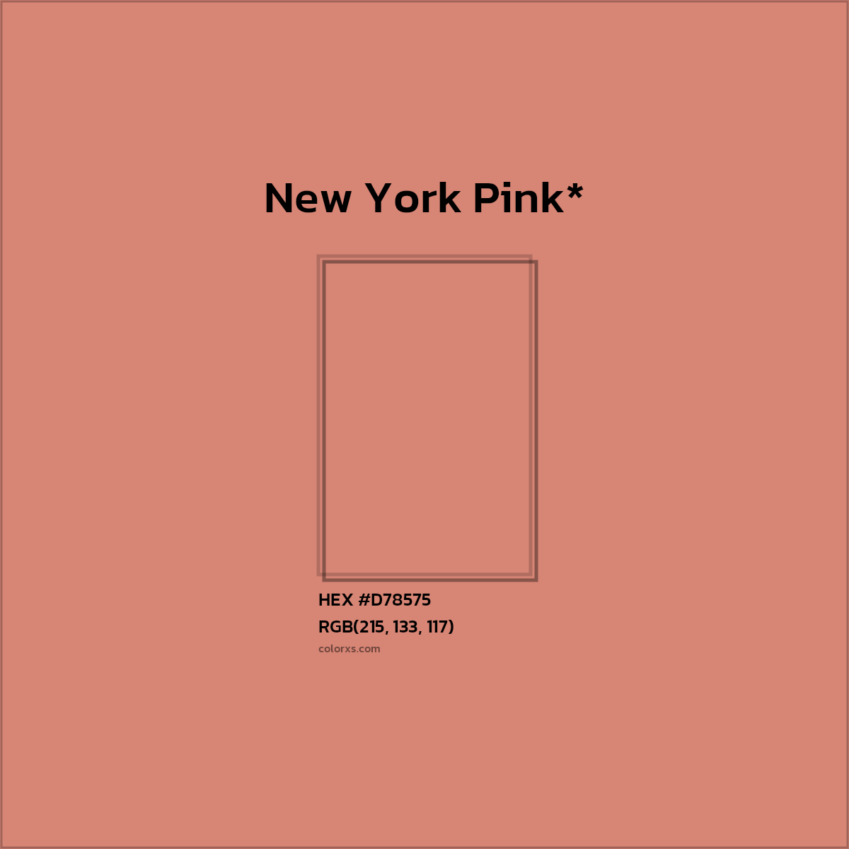 #D78575 hex color. RGB, RYB, CMYK, HSL, HSV codes and color conversions. Matching color names, palettes, paints.