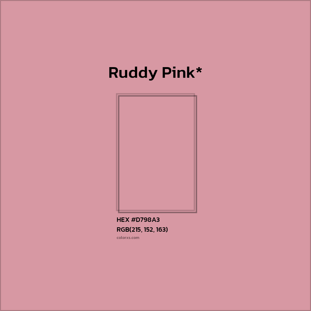 #D798A3 hex color. RGB, RYB, CMYK, HSL, HSV codes and color conversions. Matching color names, palettes, paints.