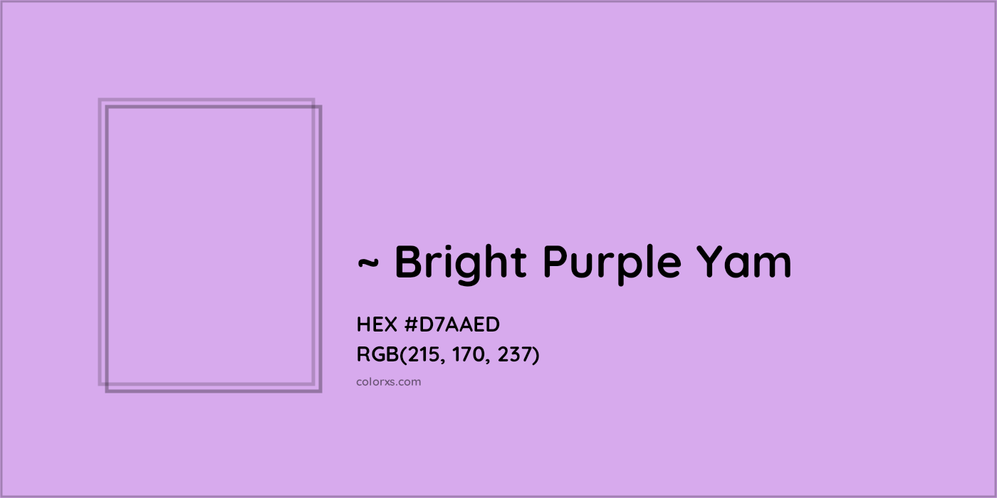 #D7AAED hex color. RGB, RYB, CMYK, HSL, HSV codes and color conversions. Matching color names, palettes, paints.