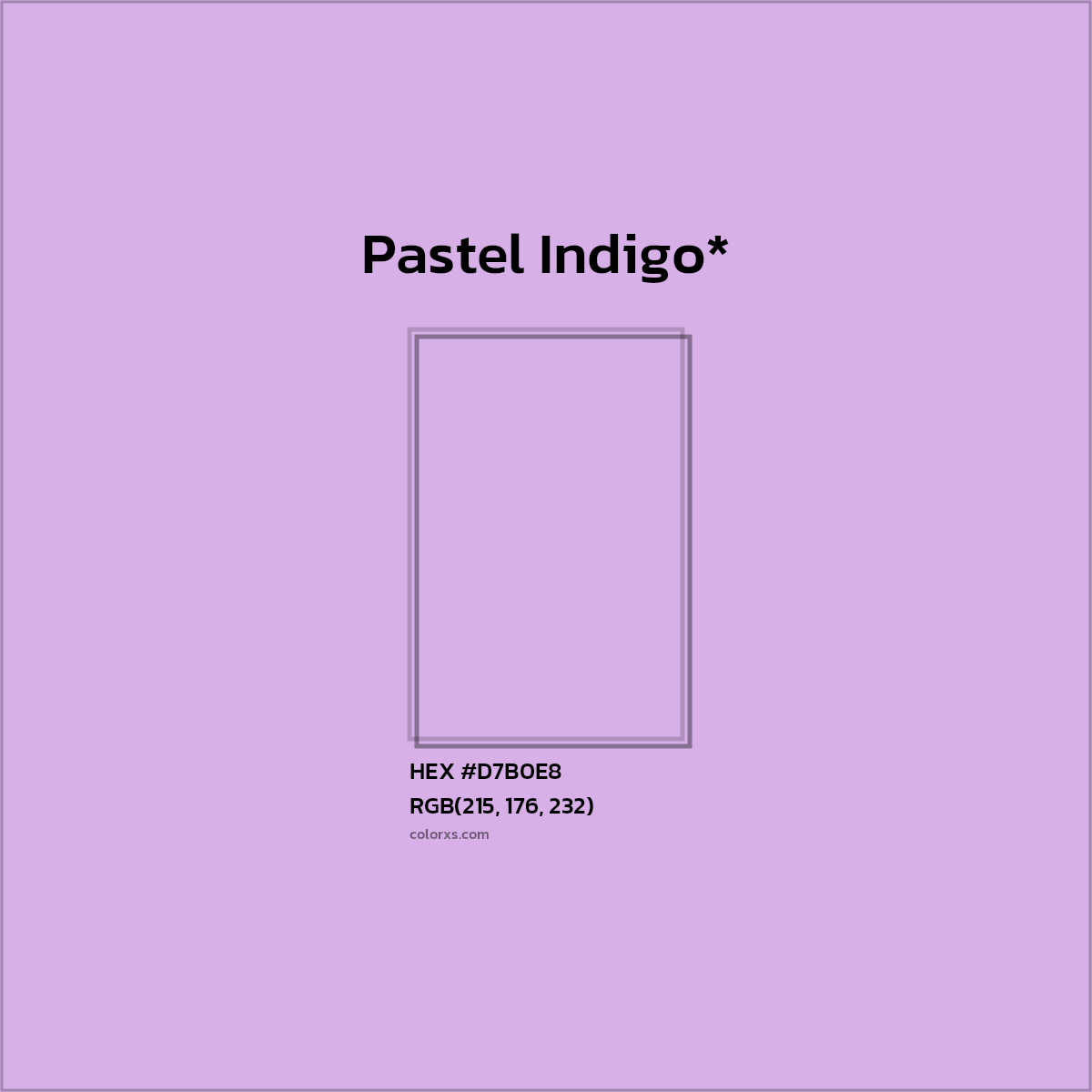 #D7B0E8 hex color. RGB, RYB, CMYK, HSL, HSV codes and color conversions. Matching color names, palettes, paints.