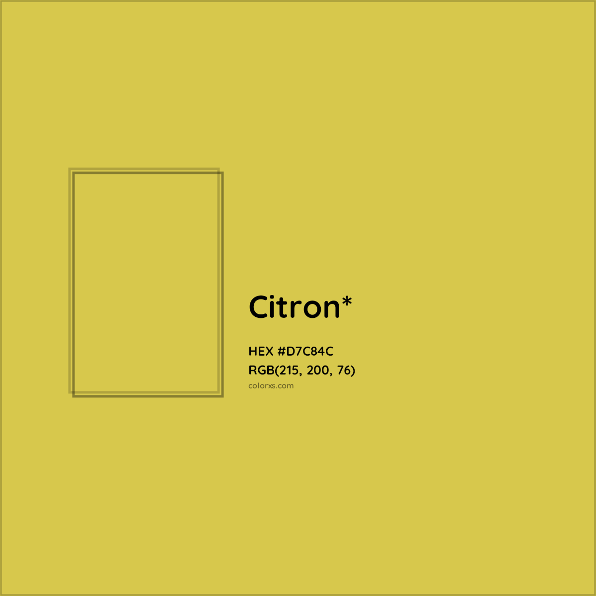 #D7C84C hex color. RGB, RYB, CMYK, HSL, HSV codes and color conversions. Matching color names, palettes, paints.