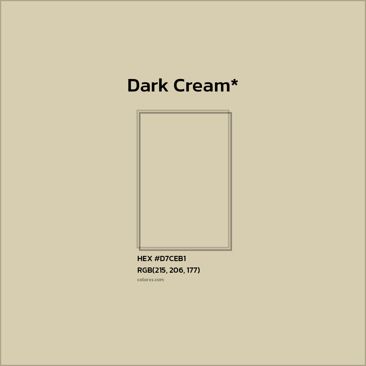 #D7CEB1 hex color. RGB, RYB, CMYK, HSL, HSV codes and color conversions. Matching color names, palettes, paints.