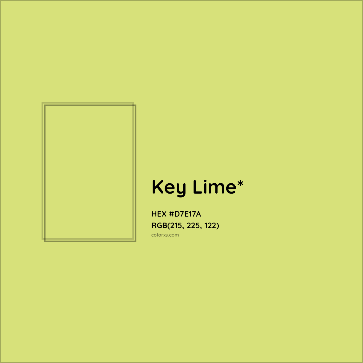 #D7E17A hex color. RGB, RYB, CMYK, HSL, HSV codes and color conversions. Matching color names, palettes, paints.