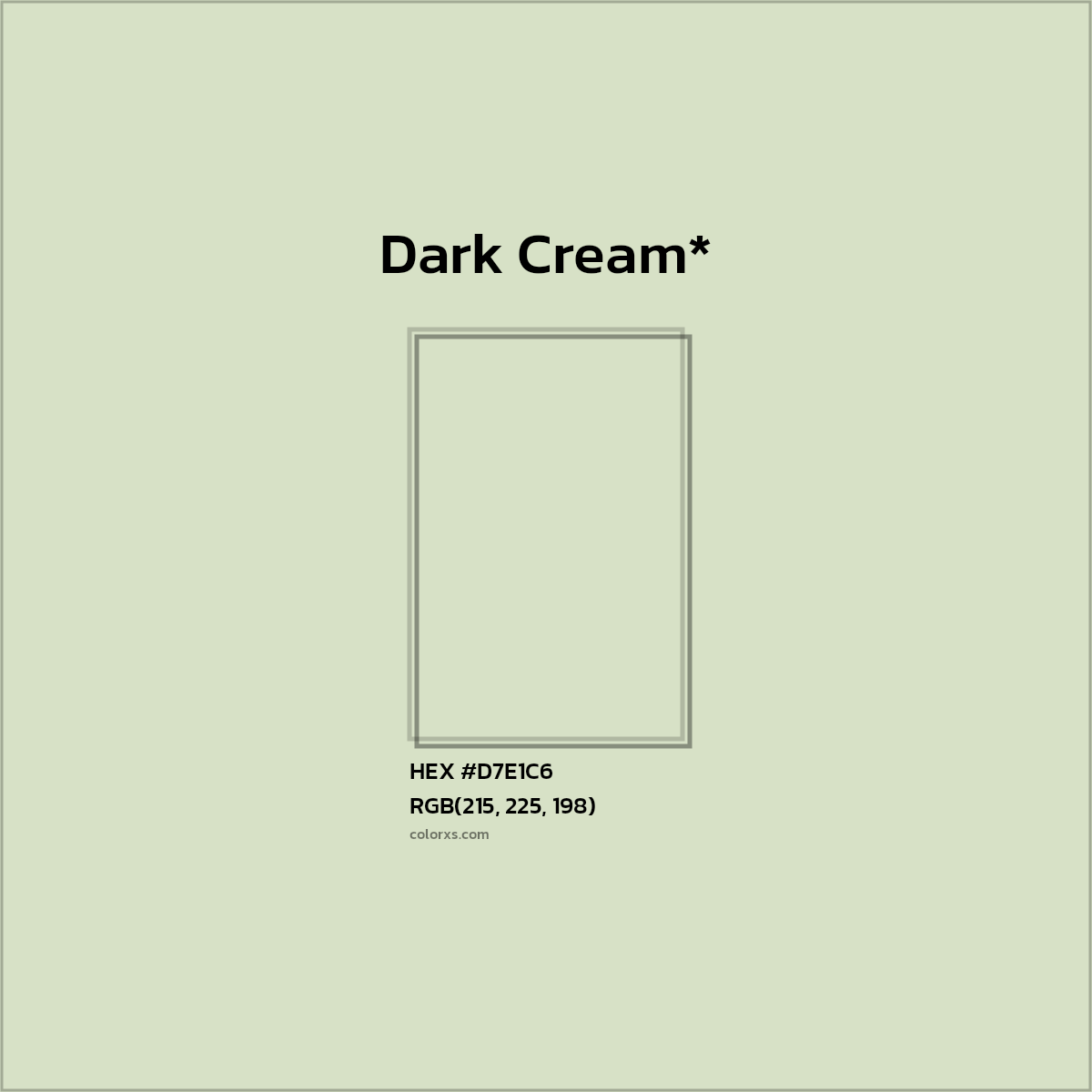 #D7E1C6 hex color. RGB, RYB, CMYK, HSL, HSV codes and color conversions. Matching color names, palettes, paints.