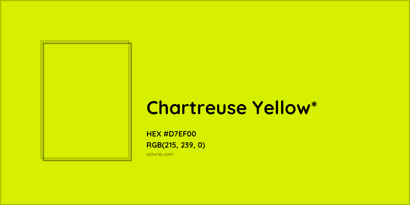 #D7EF00 hex color. RGB, RYB, CMYK, HSL, HSV codes and color conversions. Matching color names, palettes, paints.