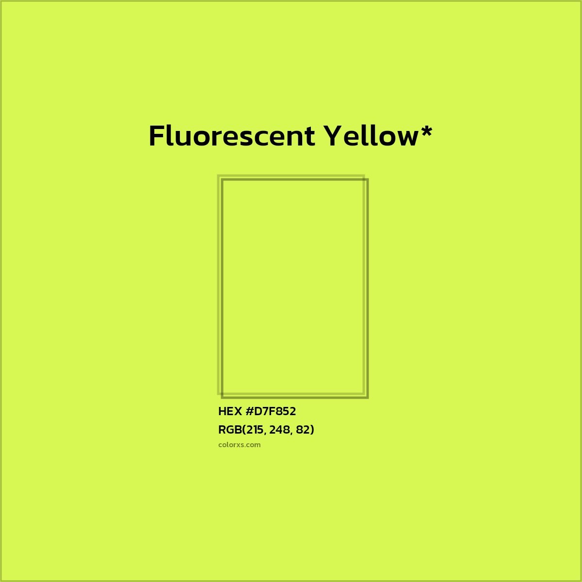 #D7F852 hex color. RGB, RYB, CMYK, HSL, HSV codes and color conversions. Matching color names, palettes, paints.