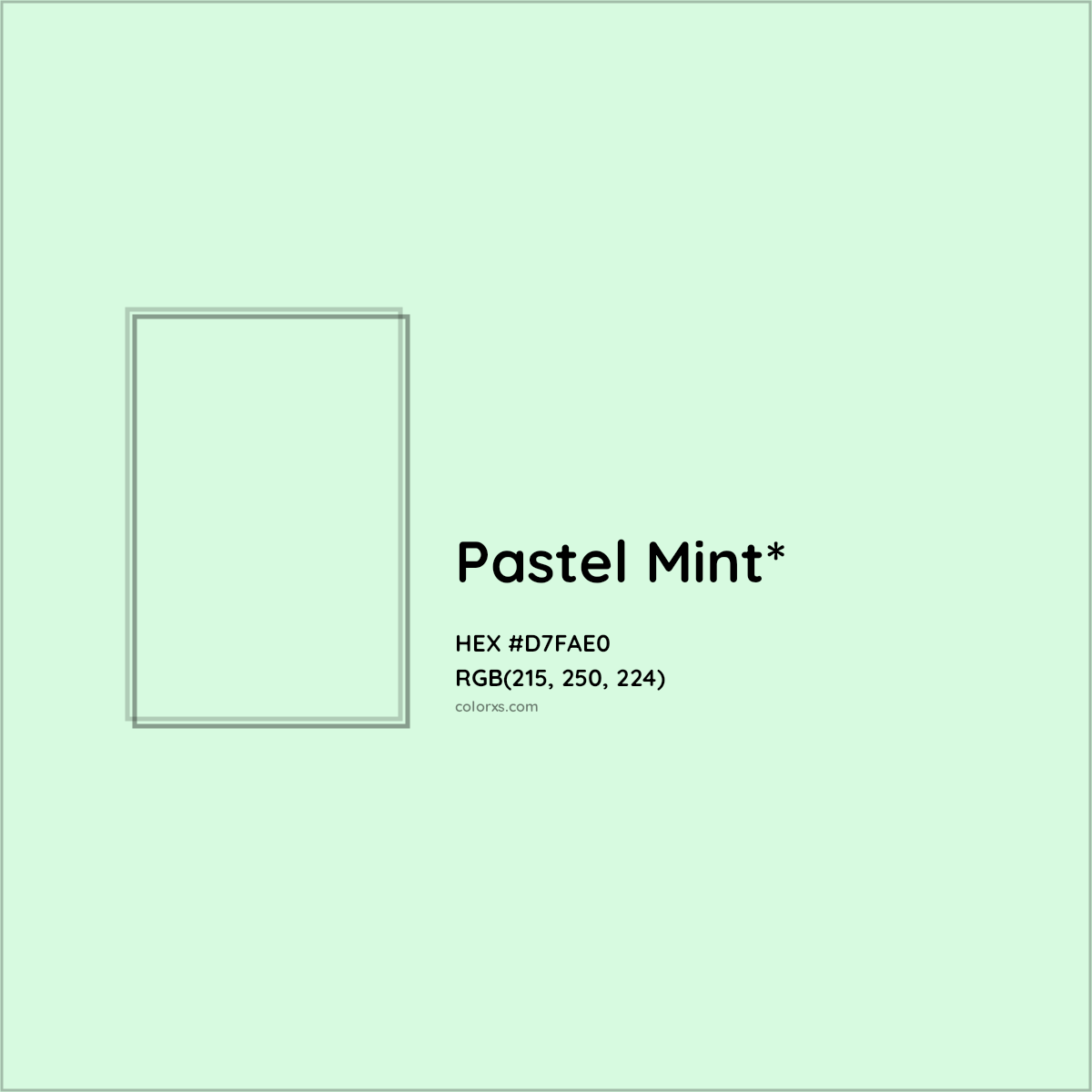 #D7FAE0 hex color. RGB, RYB, CMYK, HSL, HSV codes and color conversions. Matching color names, palettes, paints.
