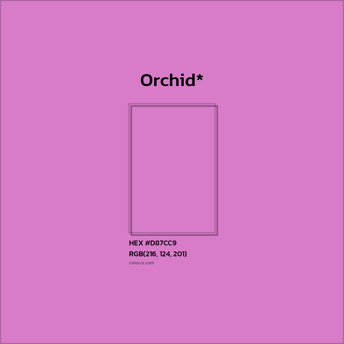 #D87CC9 hex color. RGB, RYB, CMYK, HSL, HSV codes and color conversions. Matching color names, palettes, paints.