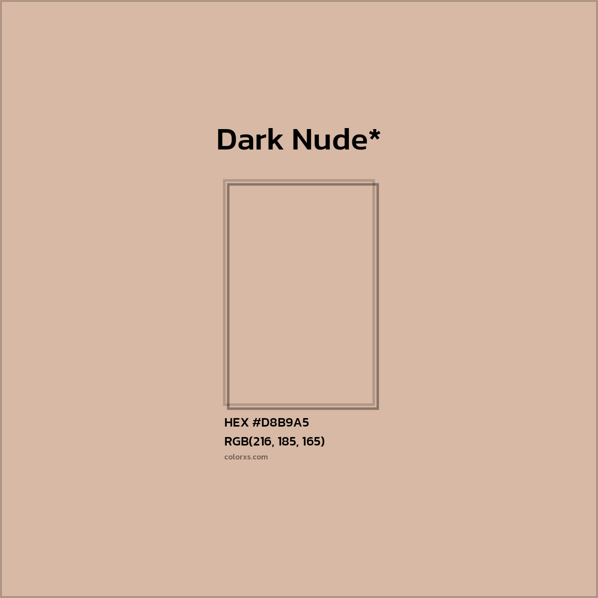 #D8B9A5 hex color. RGB, RYB, CMYK, HSL, HSV codes and color conversions. Matching color names, palettes, paints.