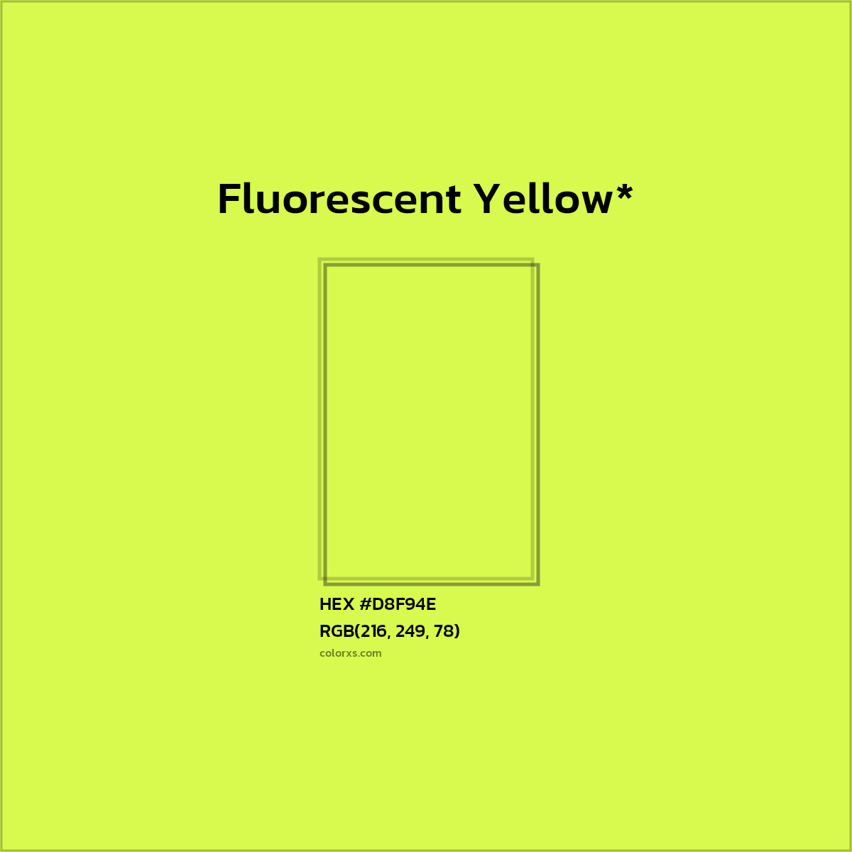#D8F94E hex color. RGB, RYB, CMYK, HSL, HSV codes and color conversions. Matching color names, palettes, paints.