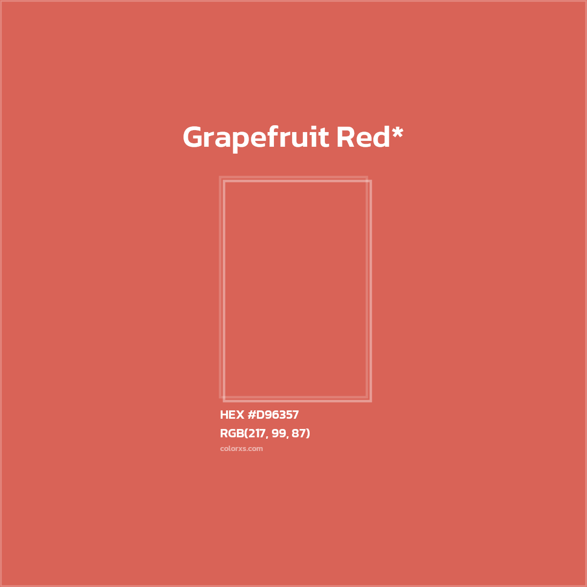 #D96357 hex color. RGB, RYB, CMYK, HSL, HSV codes and color conversions. Matching color names, palettes, paints.