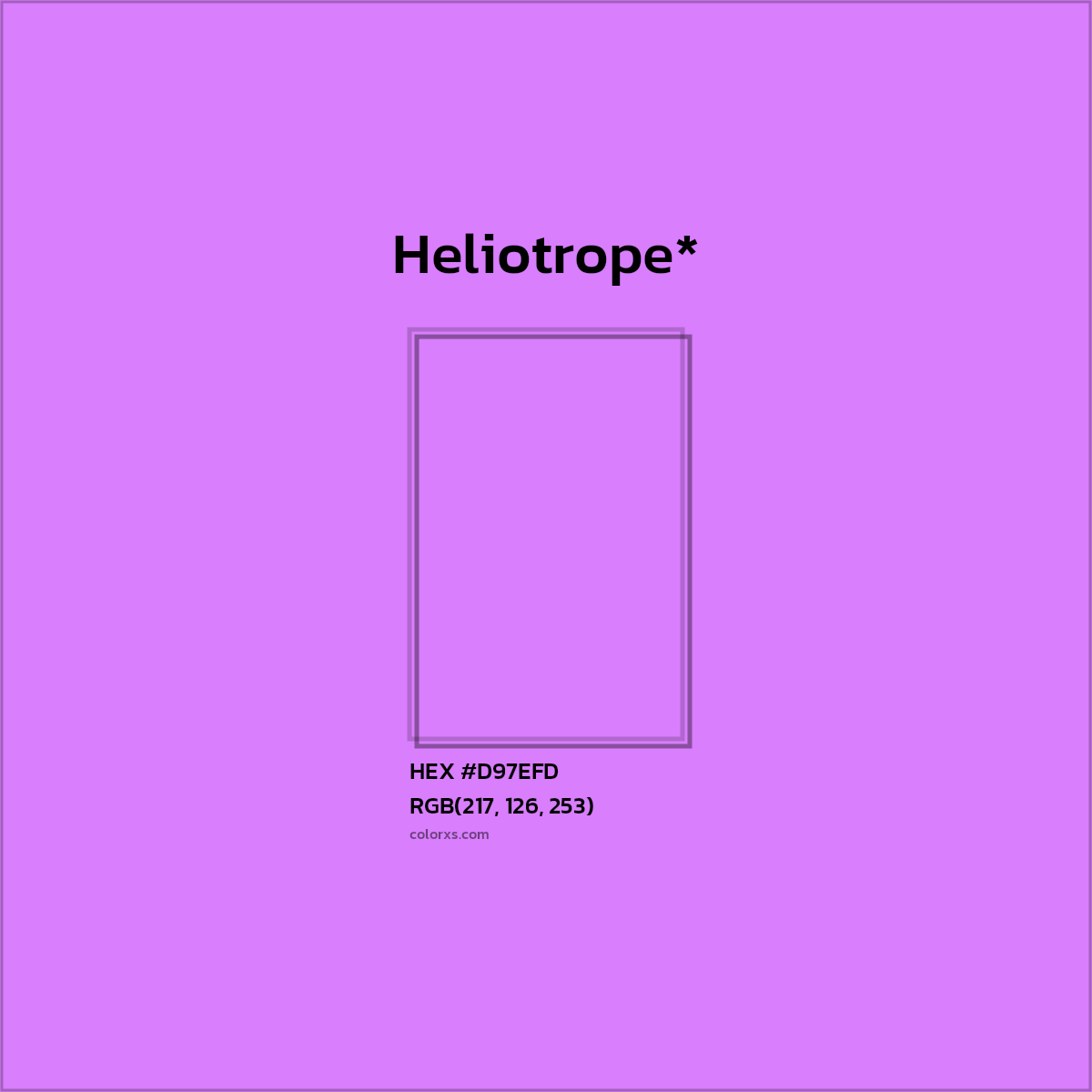 #D97EFD hex color. RGB, RYB, CMYK, HSL, HSV codes and color conversions. Matching color names, palettes, paints.
