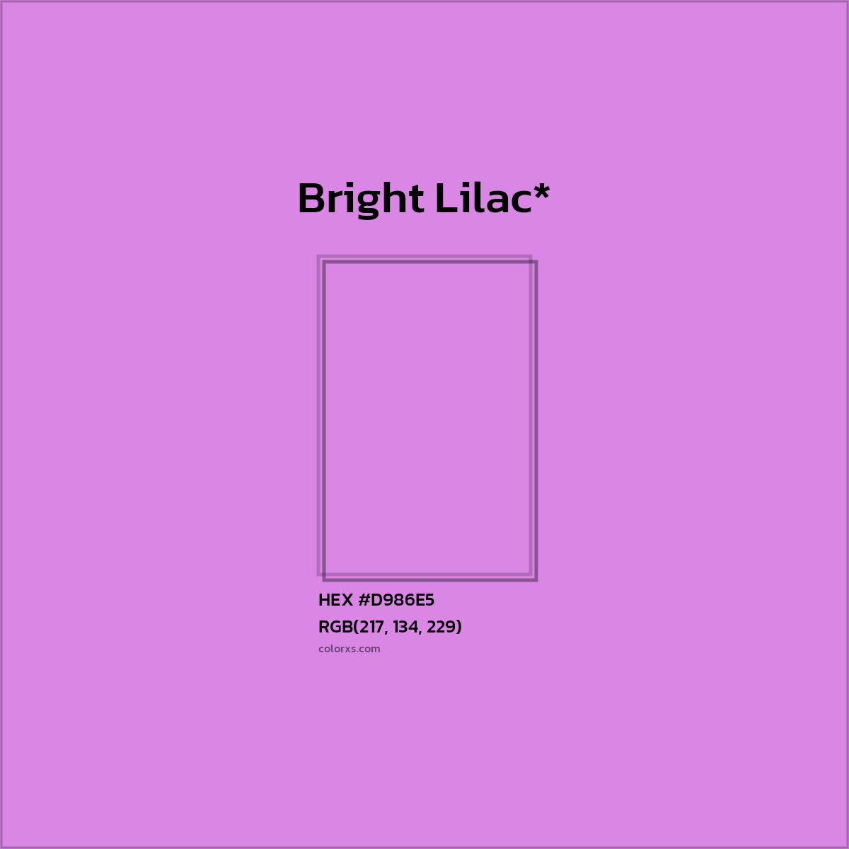 #D986E5 hex color. RGB, RYB, CMYK, HSL, HSV codes and color conversions. Matching color names, palettes, paints.