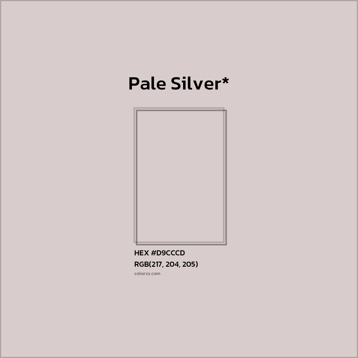 #D9CCCD hex color. RGB, RYB, CMYK, HSL, HSV codes and color conversions. Matching color names, palettes, paints.