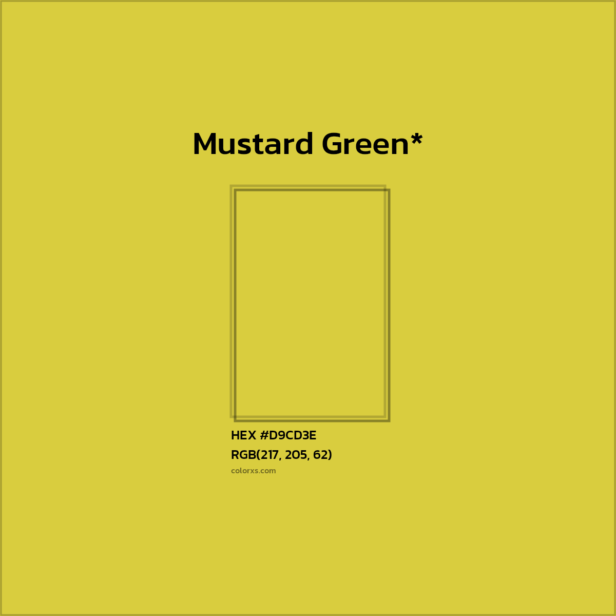 #D9CD3E hex color. RGB, RYB, CMYK, HSL, HSV codes and color conversions. Matching color names, palettes, paints.