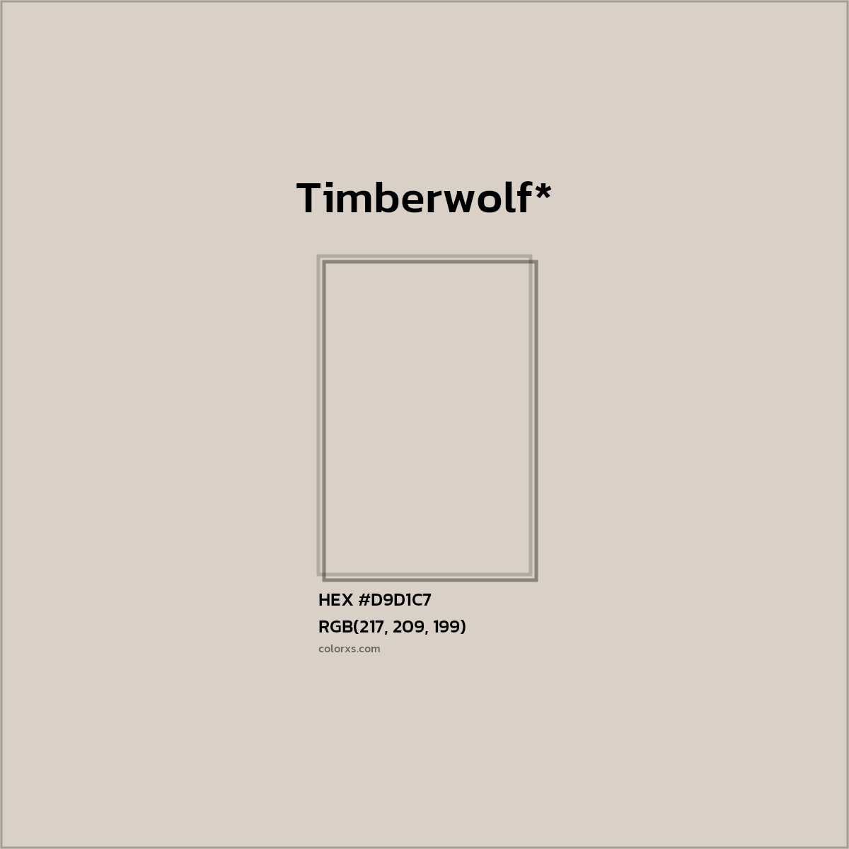 #D9D1C7 hex color. RGB, RYB, CMYK, HSL, HSV codes and color conversions. Matching color names, palettes, paints.