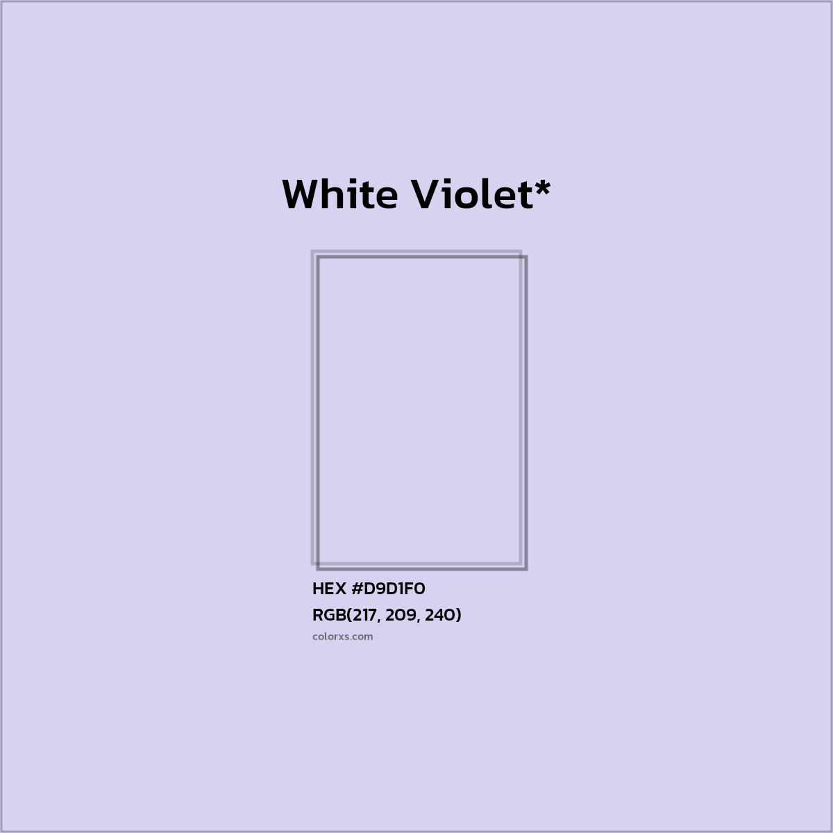 #D9D1F0 hex color. RGB, RYB, CMYK, HSL, HSV codes and color conversions. Matching color names, palettes, paints.