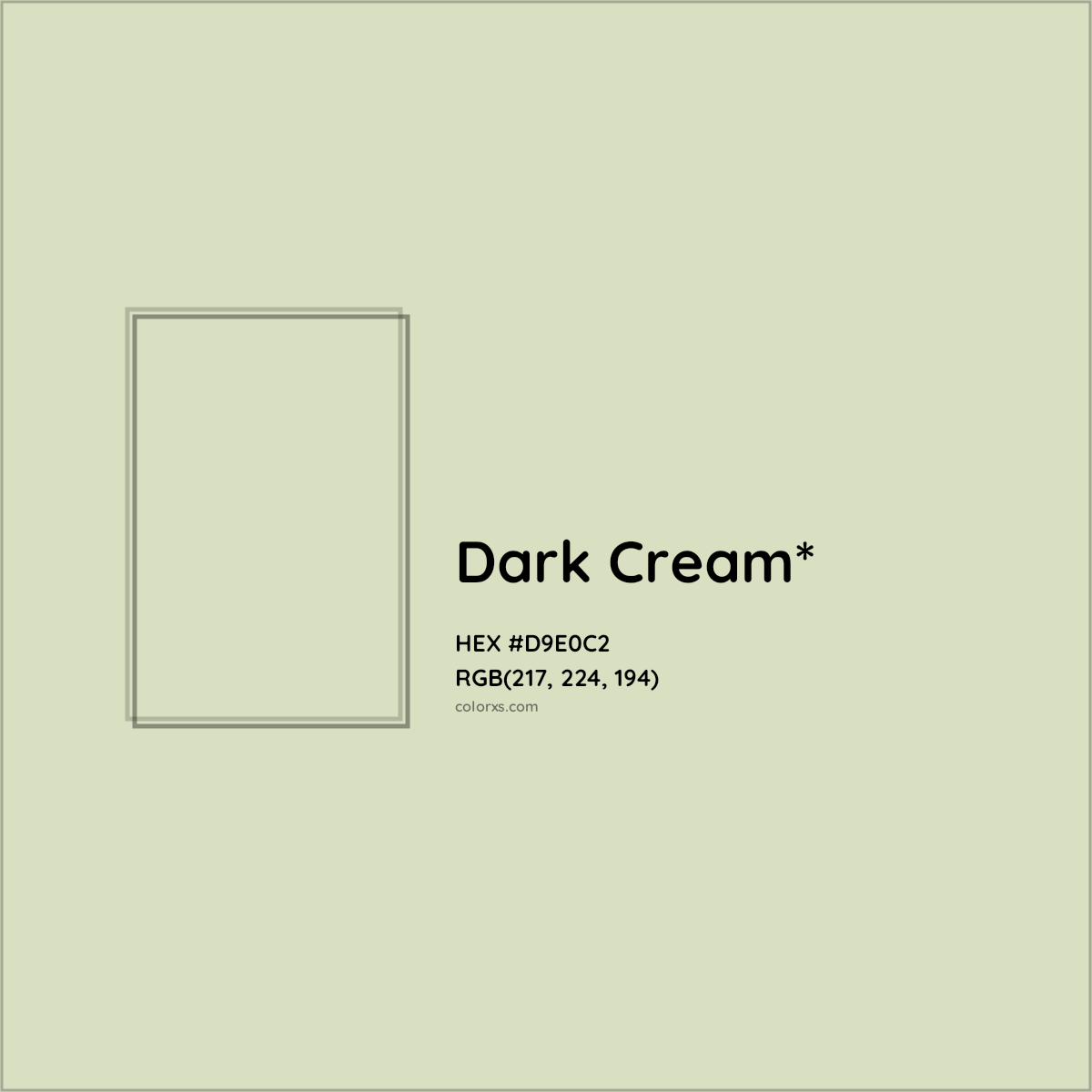 #D9E0C2 hex color. RGB, RYB, CMYK, HSL, HSV codes and color conversions. Matching color names, palettes, paints.