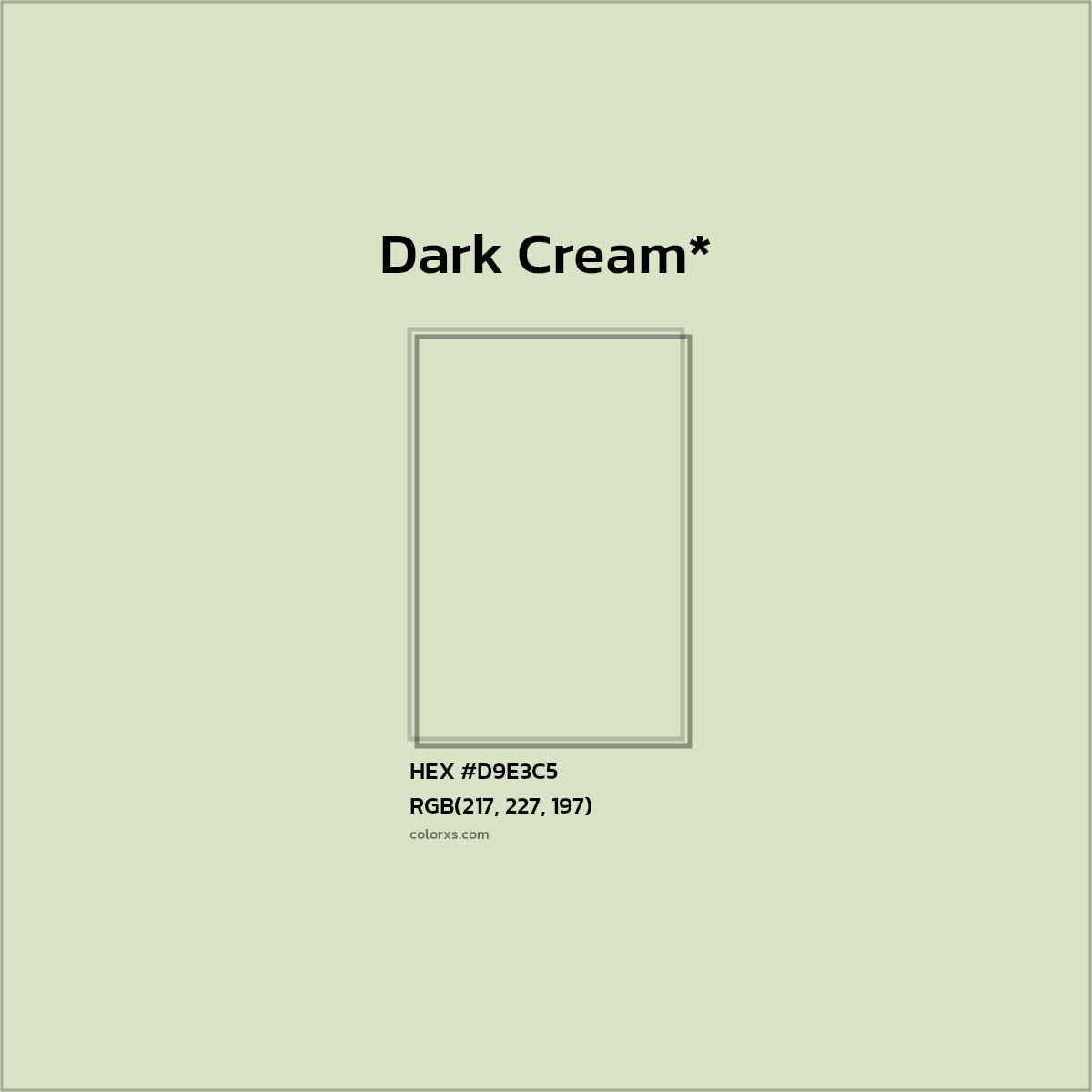 #D9E3C5 hex color. RGB, RYB, CMYK, HSL, HSV codes and color conversions. Matching color names, palettes, paints.