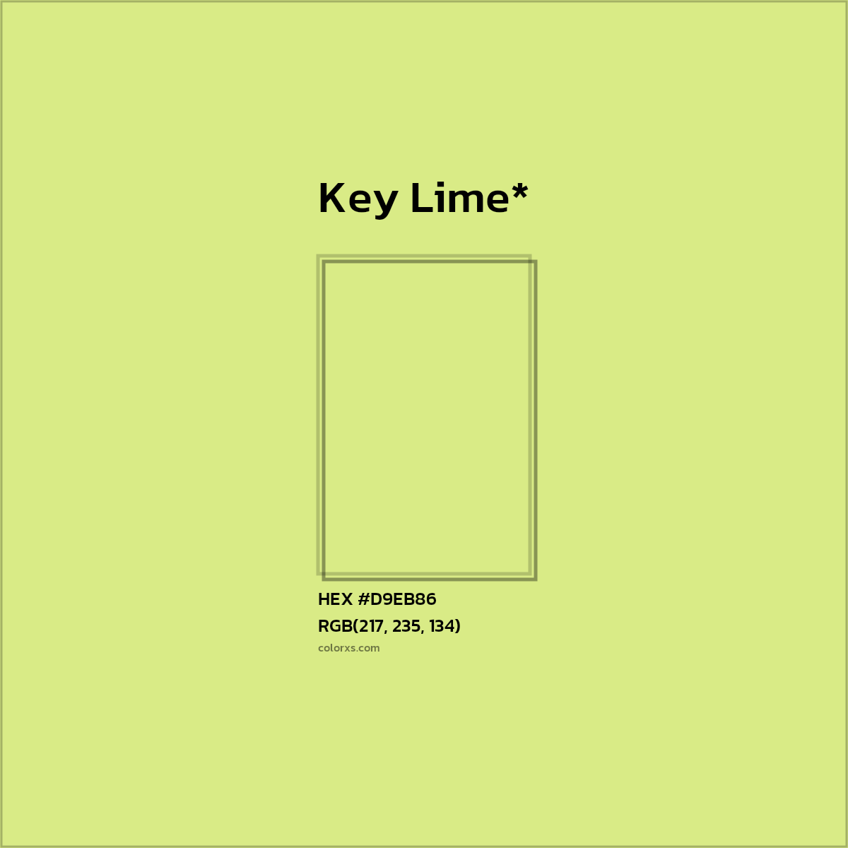 #D9EB86 hex color. RGB, RYB, CMYK, HSL, HSV codes and color conversions. Matching color names, palettes, paints.