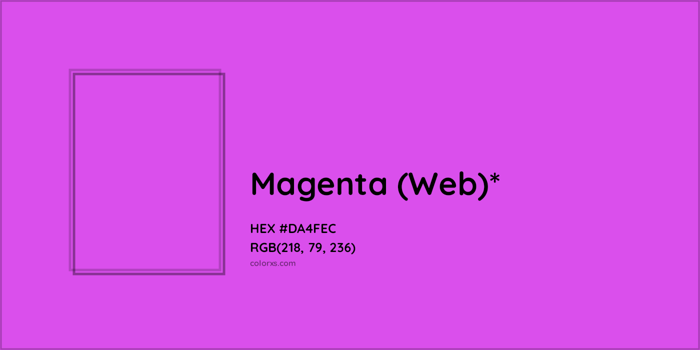 #DA4FEC hex color. RGB, RYB, CMYK, HSL, HSV codes and color conversions. Matching color names, palettes, paints.