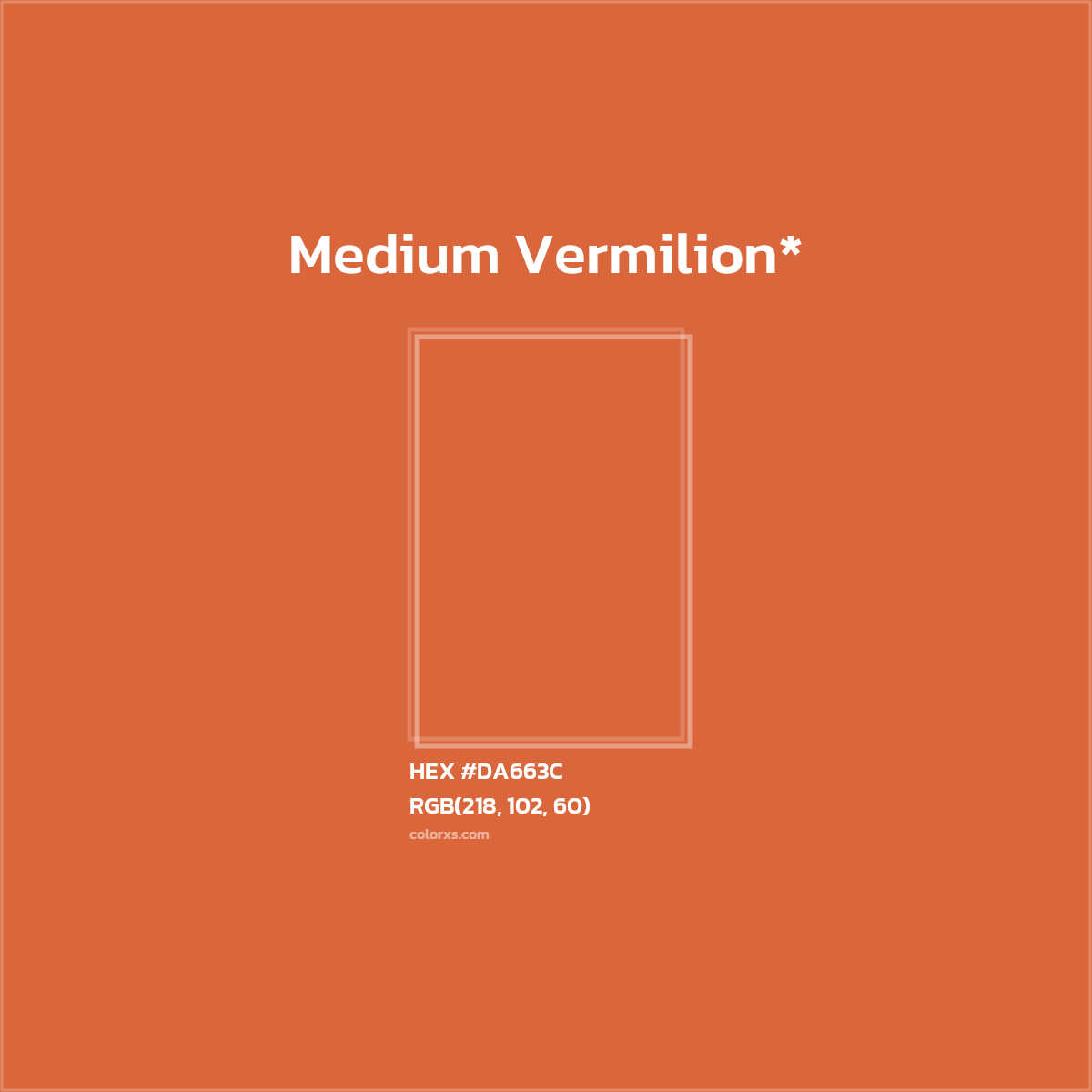 #DA663C hex color. RGB, RYB, CMYK, HSL, HSV codes and color conversions. Matching color names, palettes, paints.