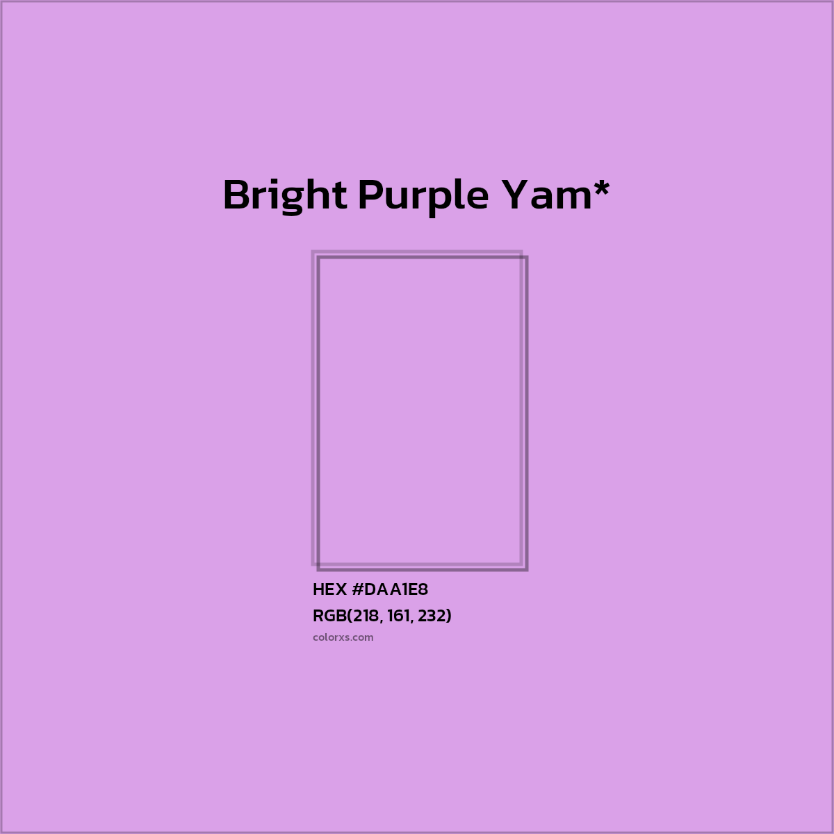 #DAA1E8 hex color. RGB, RYB, CMYK, HSL, HSV codes and color conversions. Matching color names, palettes, paints.