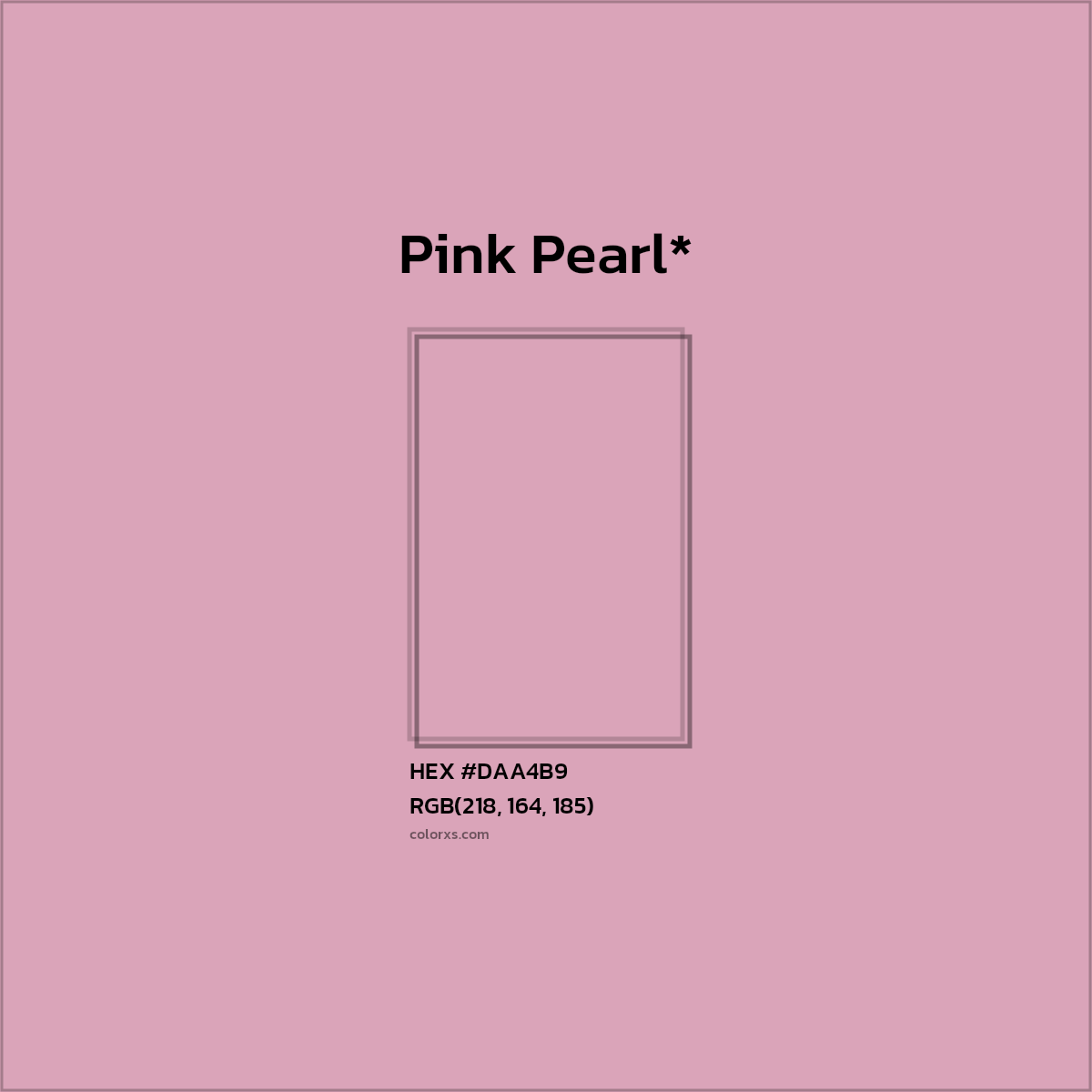 #DAA4B9 hex color. RGB, RYB, CMYK, HSL, HSV codes and color conversions. Matching color names, palettes, paints.