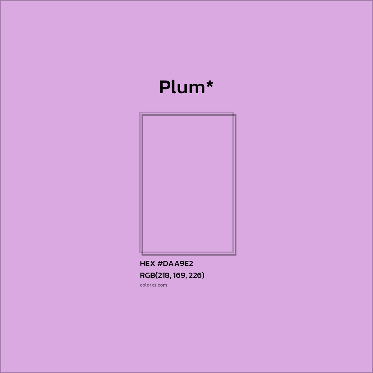 #DAA9E2 hex color. RGB, RYB, CMYK, HSL, HSV codes and color conversions. Matching color names, palettes, paints.