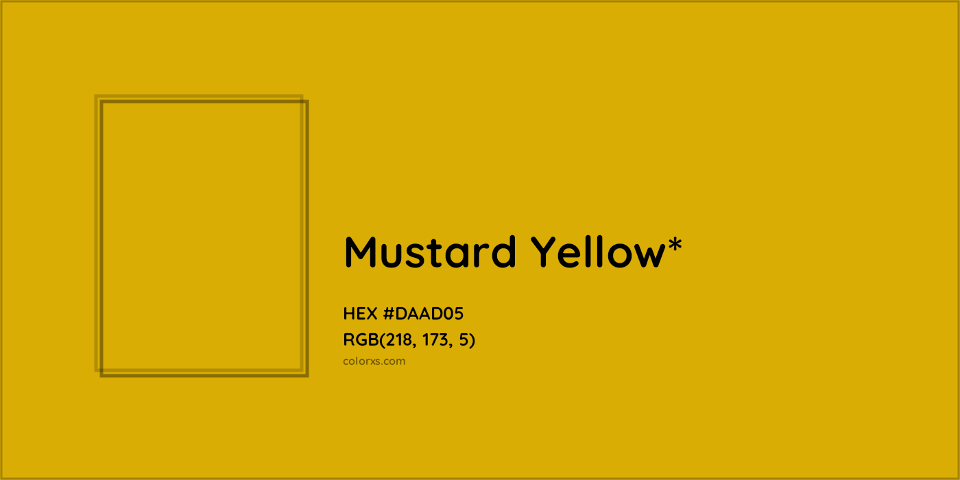#DAAD05 hex color. RGB, RYB, CMYK, HSL, HSV codes and color conversions. Matching color names, palettes, paints.