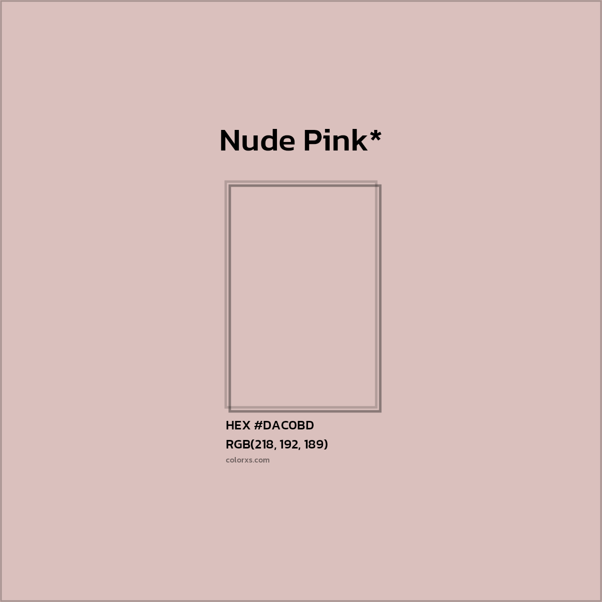#DAC0BD hex color. RGB, RYB, CMYK, HSL, HSV codes and color conversions. Matching color names, palettes, paints.