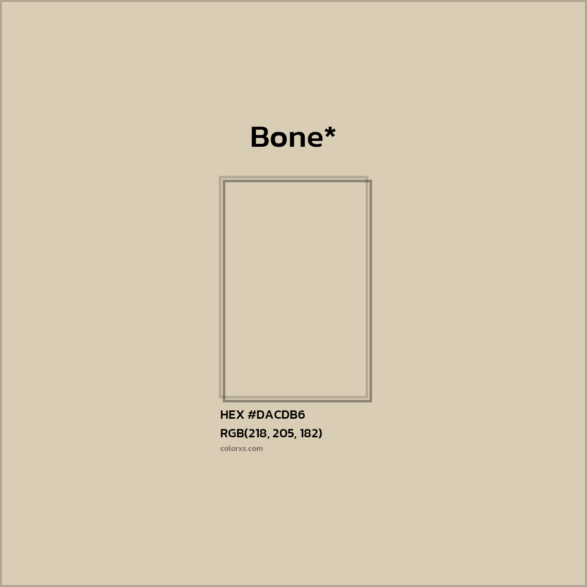 #DACDB6 hex color. RGB, RYB, CMYK, HSL, HSV codes and color conversions. Matching color names, palettes, paints.