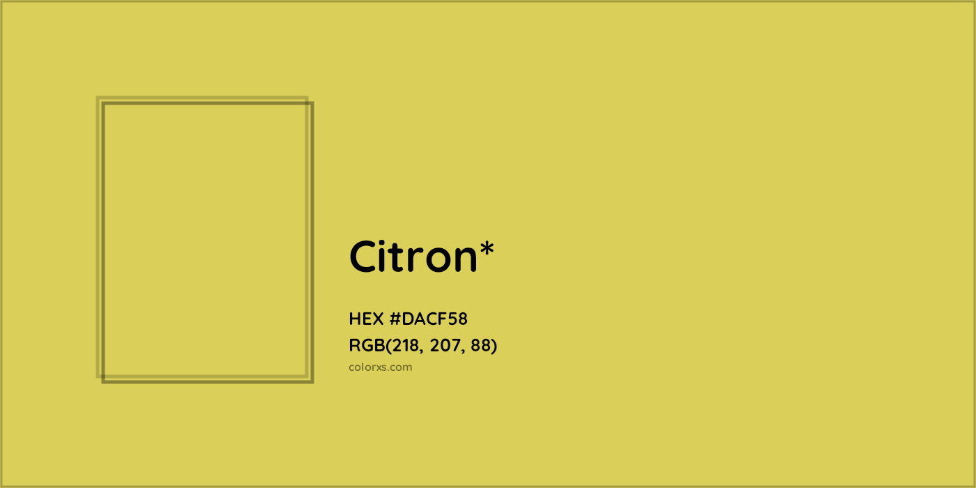 #DACF58 hex color. RGB, RYB, CMYK, HSL, HSV codes and color conversions. Matching color names, palettes, paints.