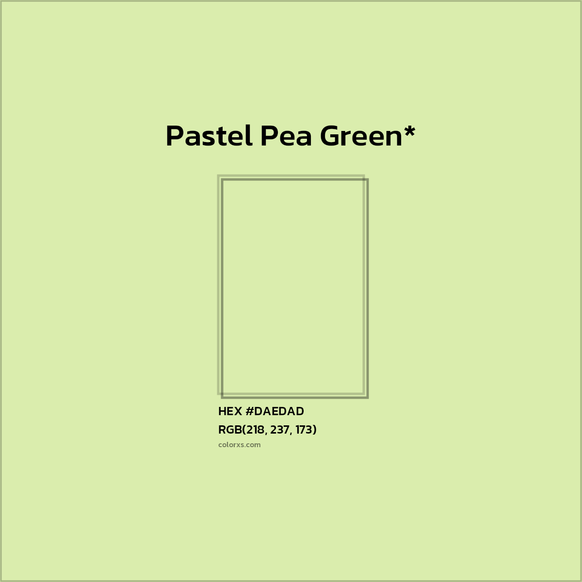 #DAEDAD hex color. RGB, RYB, CMYK, HSL, HSV codes and color conversions. Matching color names, palettes, paints.