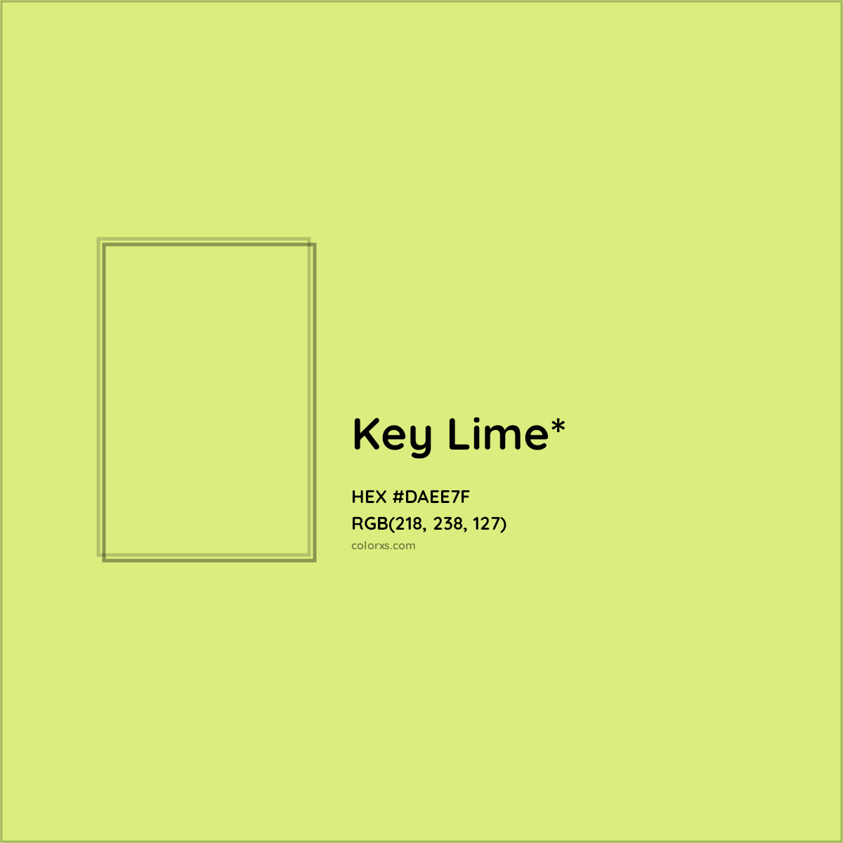 #DAEE7F hex color. RGB, RYB, CMYK, HSL, HSV codes and color conversions. Matching color names, palettes, paints.