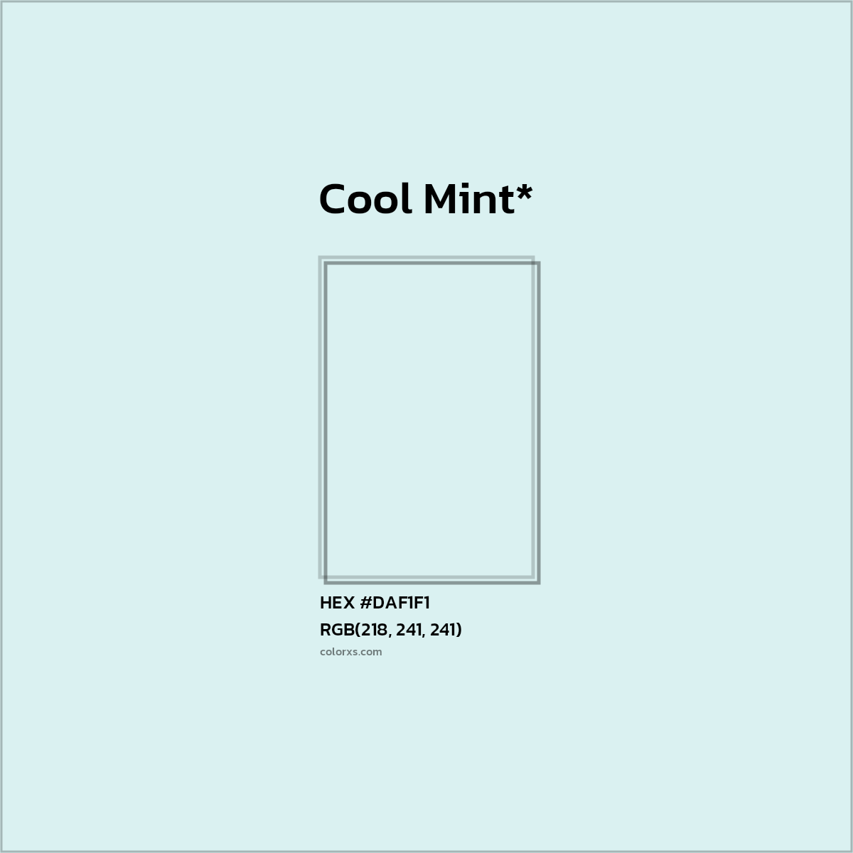 #DAF1F1 hex color. RGB, RYB, CMYK, HSL, HSV codes and color conversions. Matching color names, palettes, paints.